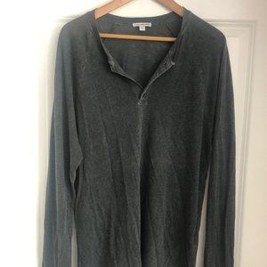 James Perse Long Sleeve Henley Made in USA